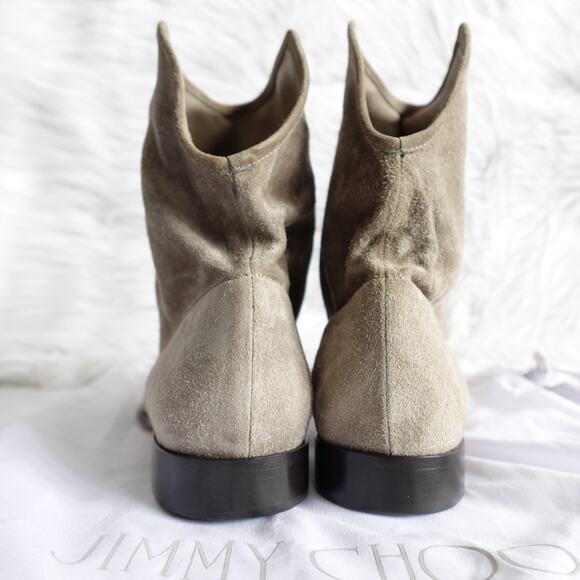 Jimmy Choo Suede Mid Calf Cowboy Boots - Picture 8 of 16